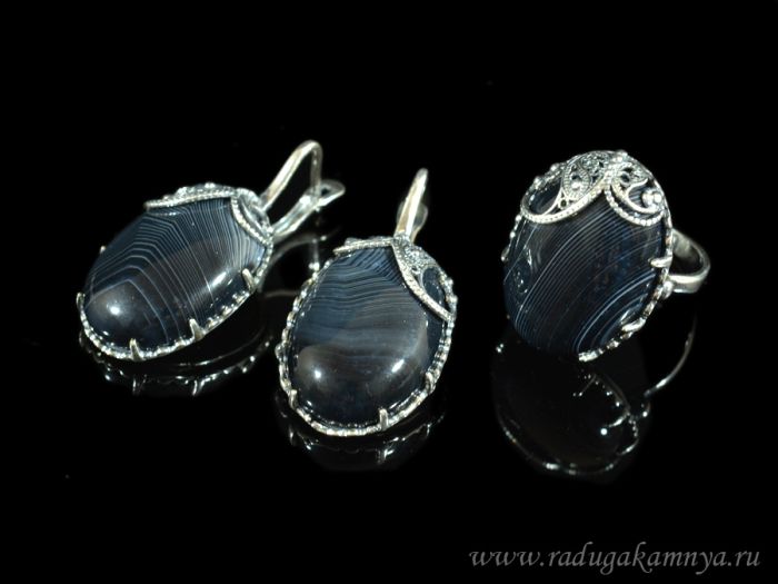 Ring Earrings with agate size 19