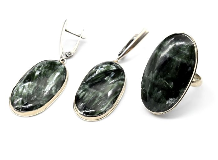 Ring and earrings serafinite " Oval ", size-18.5