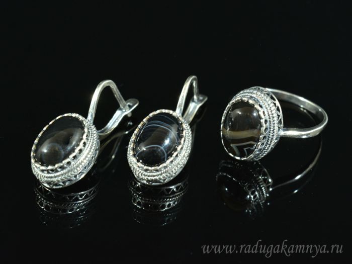 Ring Earrings with agate size 18.