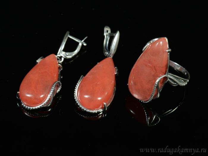 Ring Earrings with Chalcedony imitation size 20