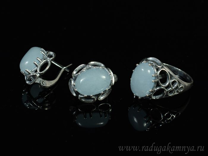 Ring Earrings with tinted quartz size 20